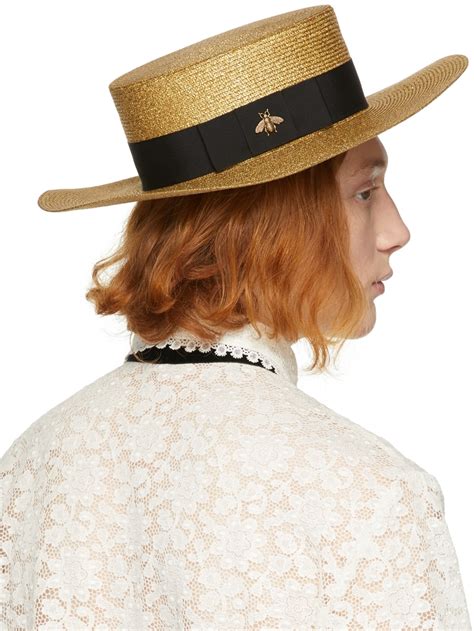 Black And Gold Lamé Papier Hat 